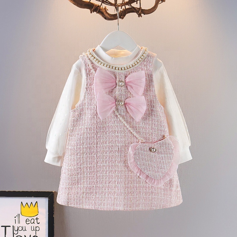 baby girls princess dress ruffle long sleeve for newborn autumn clothes plaid bow dresses