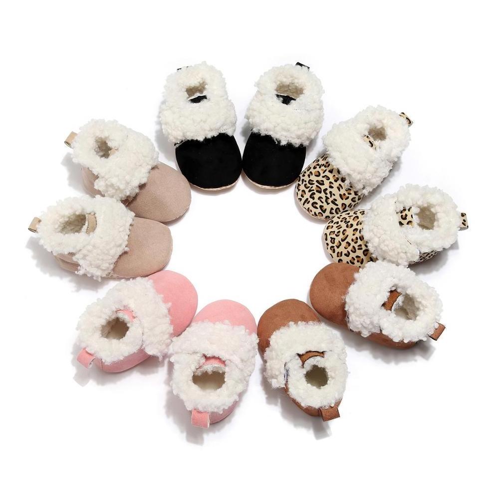 New Winter Plush Thick Boot Warm Baby Girls Snow Boot Bowknot Shoes Soft Cotton Sole Prewalker Crib Children Plush Boots