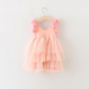 toddler girls mini tutu princess dress baby girl tulle party dress with lace flower sleeveless skirt