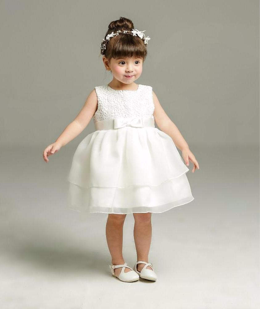 Christening Gowns For Girls Ivory Baby 1 Year Birthday Dress Chiffon White Princess Dress For Kids Baptism Gowns