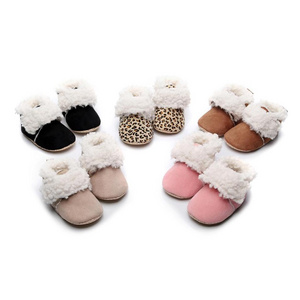 New Winter Plush Thick Boot Warm Baby Girls Snow Boot Bowknot Shoes Soft Cotton Sole Prewalker Crib Children Plush Boots