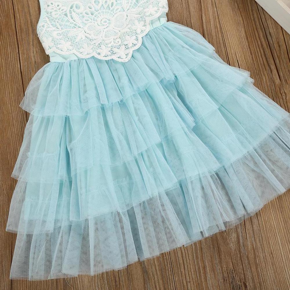 Lace Tulle Dress for Girls  Birthday Princess Outfits Child Costume Kids Cake Smash Beach Floral Dresses Baby Girl Clothing