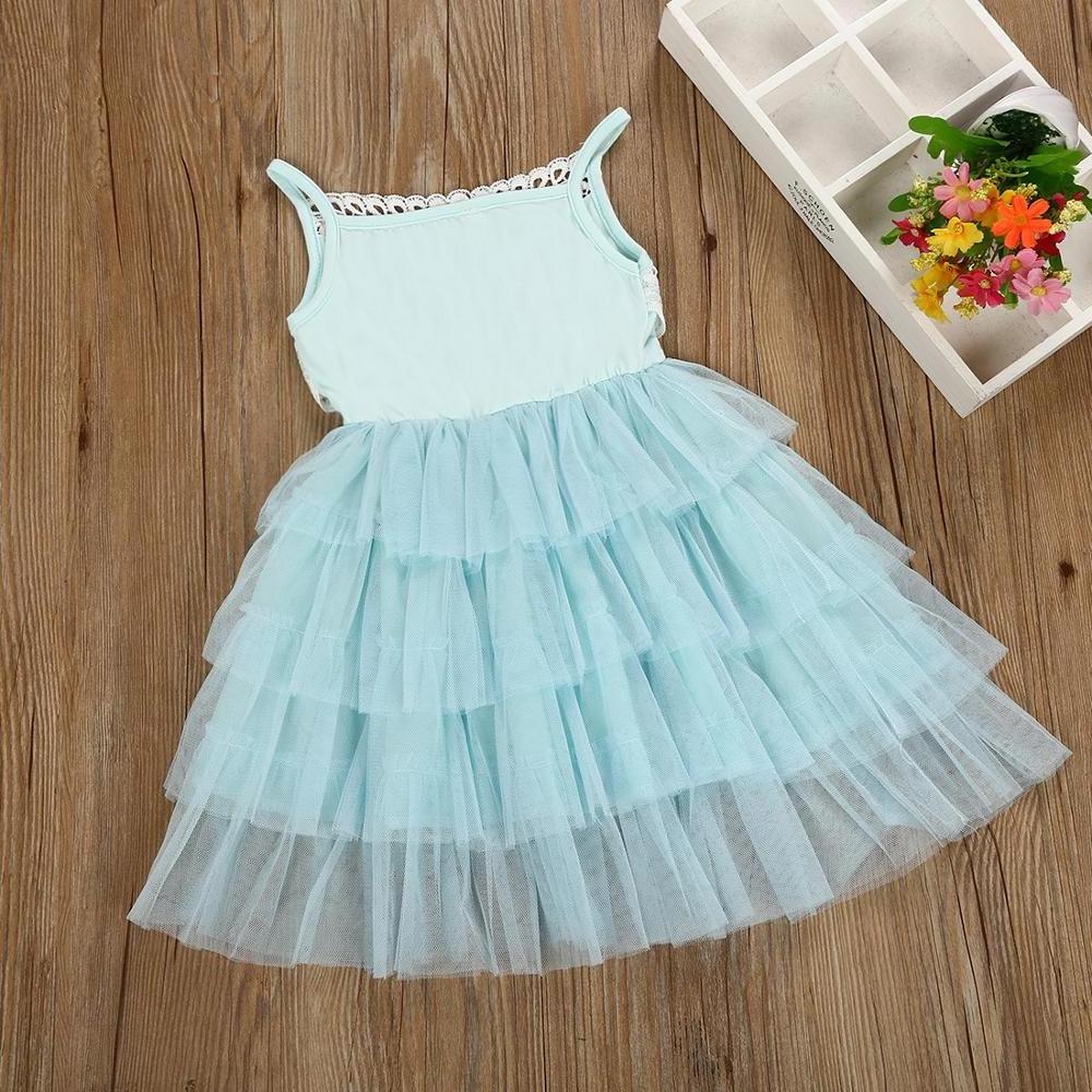 Lace Tulle Dress for Girls  Birthday Princess Outfits Child Costume Kids Cake Smash Beach Floral Dresses Baby Girl Clothing