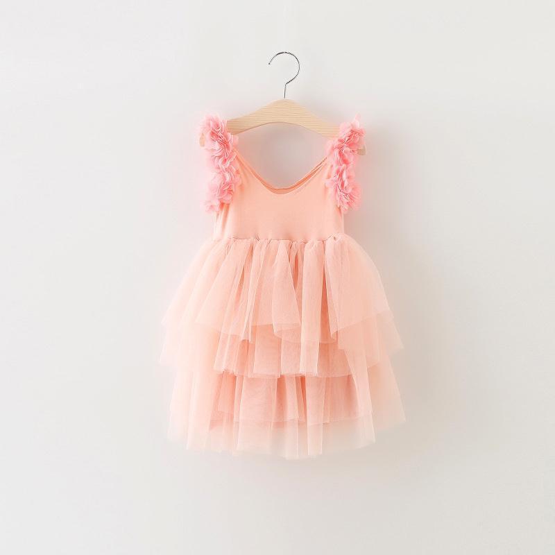 toddler girls mini tutu princess dress baby girl tulle party dress with lace flower sleeveless skirt