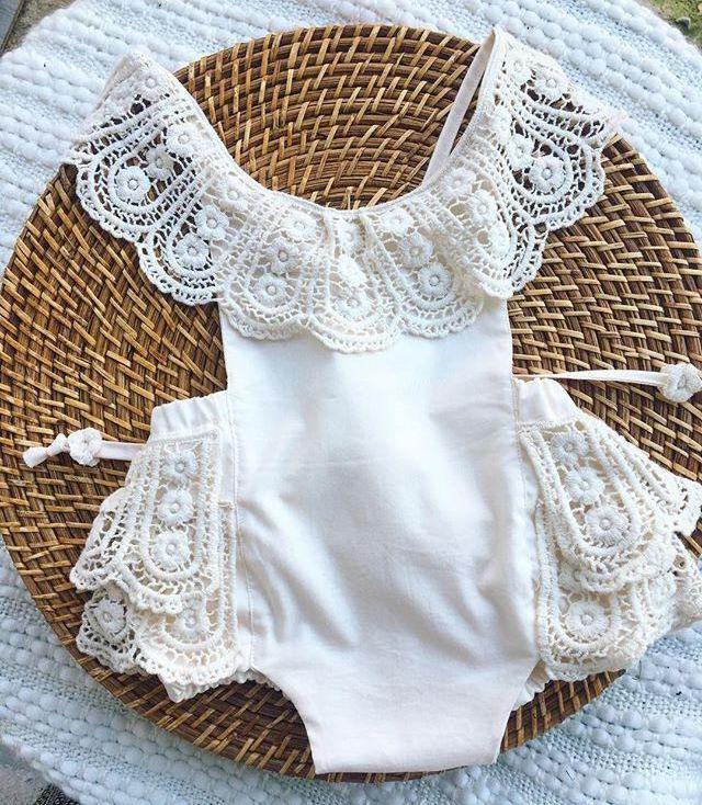 New Cute Newborn Infant Baby Girls Romper Jumpsuit Tutu Lace Ruffle White Backless Princess Dress Baby romper