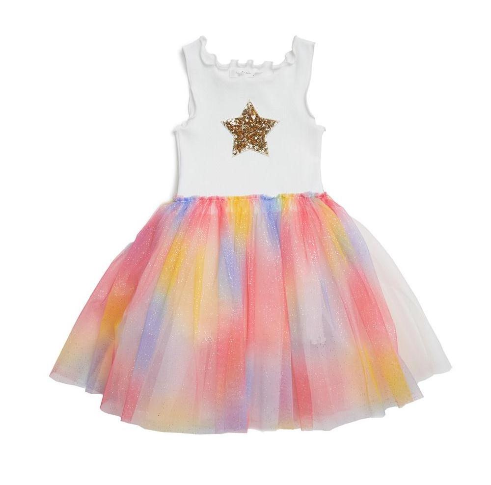 Baby Girls Unicorn Princess Tutu Dress Flower Girls Rainbow dress Birthday Party Costume Children Summer Tulle Star dress