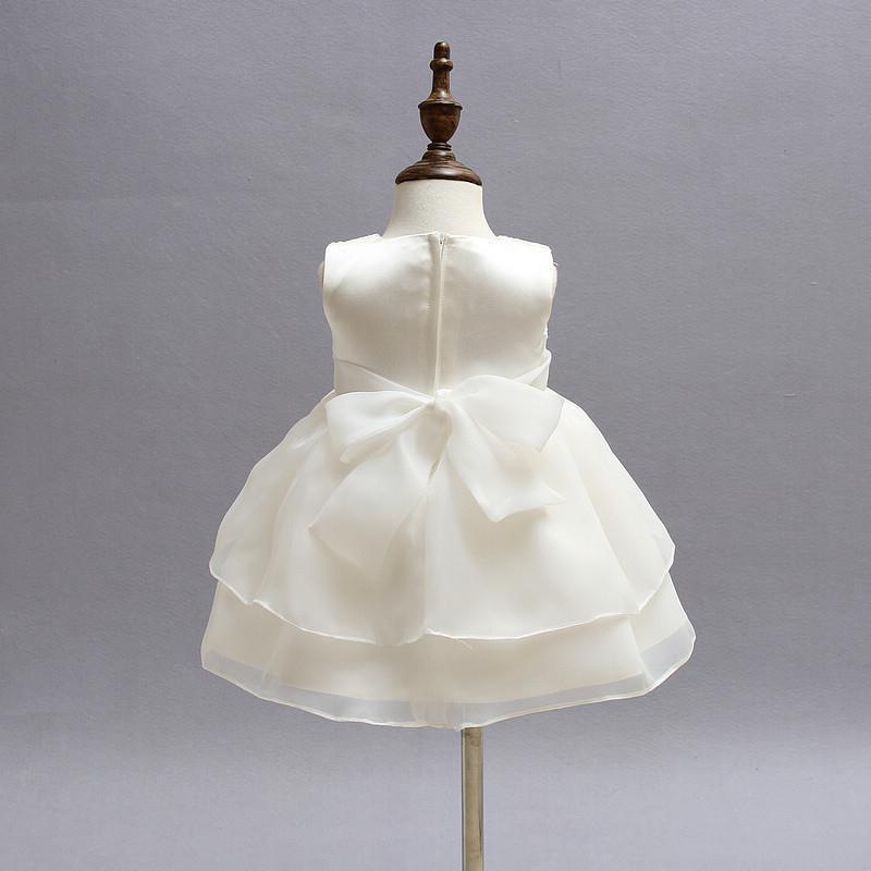 Christening Gowns For Girls Ivory Baby 1 Year Birthday Dress Chiffon White Princess Dress For Kids Baptism Gowns