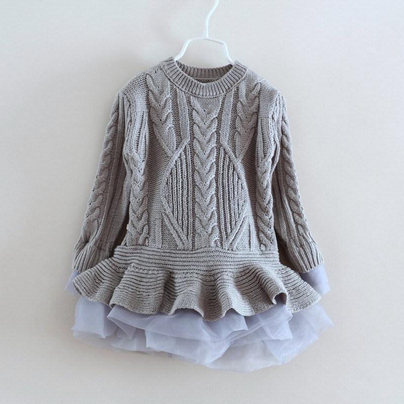 Thick Warm Girl Dress Christmas Wedding Party Dresses Knitted 2022 Winter Kids Girls Clothes Children CLothing Girl Dress