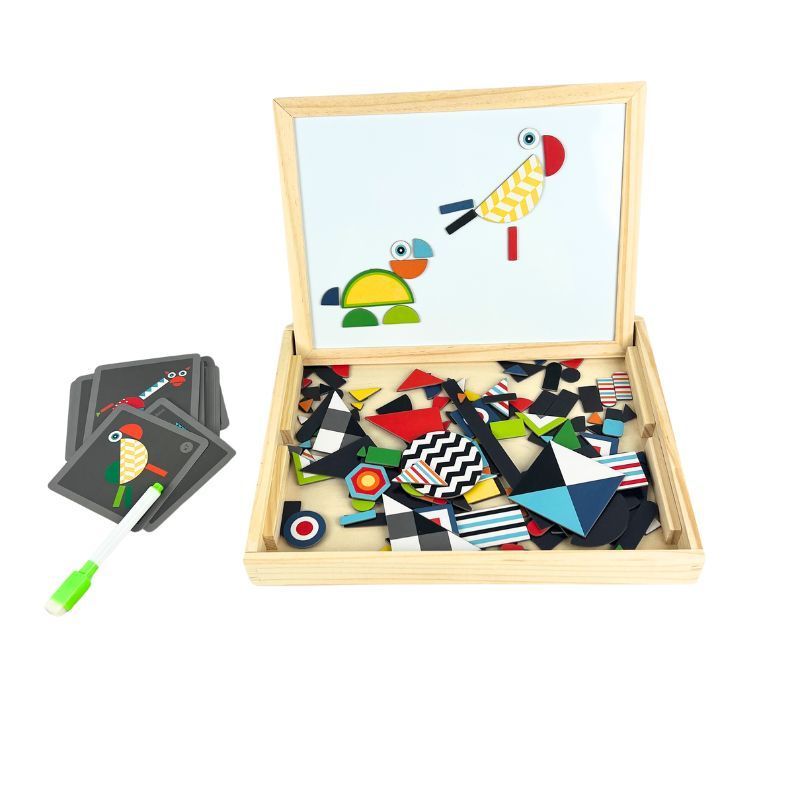 Children's Toy Wooden Magnetic Puzzle Animal Magnetic Drawing Board Children's Educational Puzzle Toys