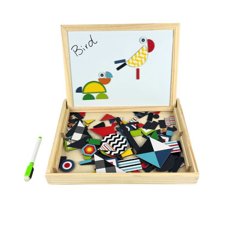 Children's Toy Wooden Magnetic Puzzle Animal Magnetic Drawing Board Children's Educational Puzzle Toys