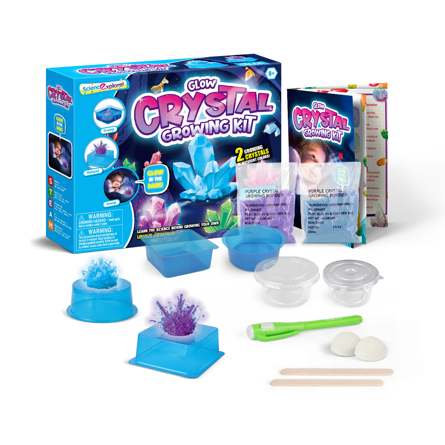 diy craft your own magic science experiment educational toys for kids 2 different color crystal growing kit