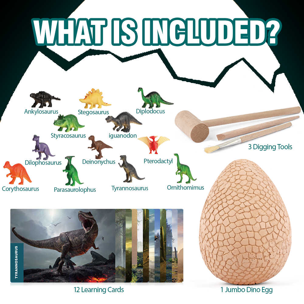 cpc new product educational child toy exercise hand on ability dinosaur toy dino egg jumbo dinosaur egg dig kit