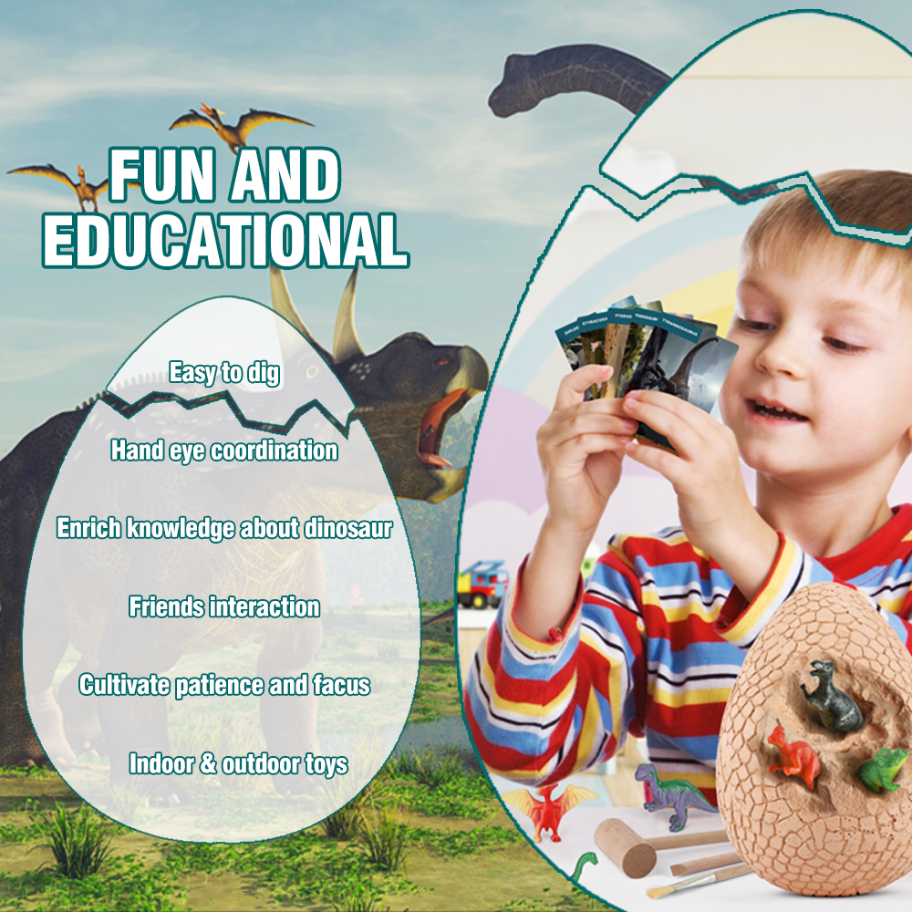 CPC Educational Stem New Product Kid Gifts Intelligence Development Jumbo Dino Egg Toy Dinosaur Eggs Fossil Dig Kit