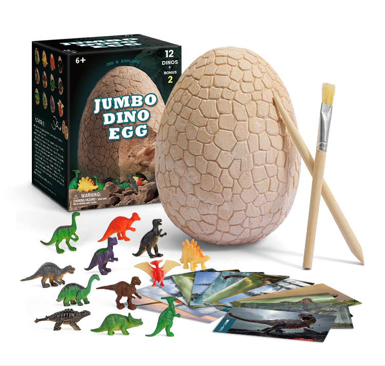 DIY CPC New Product Stem Jumbo Dino Egg Dino Boy and Girl Gifts Educational Dinosaur Eggs Dig Kit Easter Egg Toy Set For kids