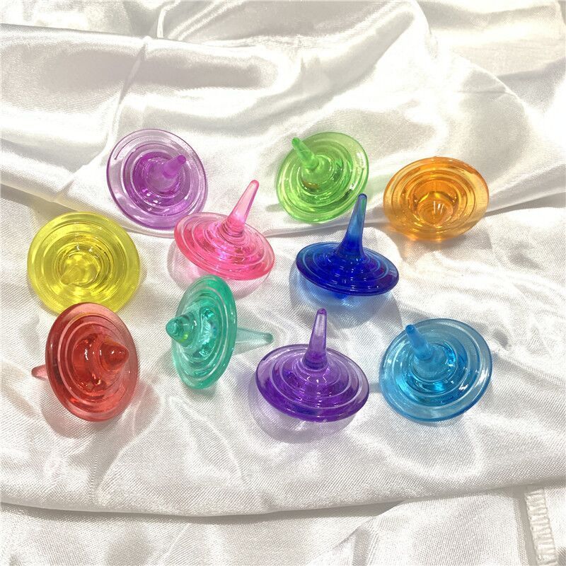 Newest Pop Kids Children Boys Girls Acrylic Spinner Gyro 5cm 2 Inch Surprise Egg Capsule Toy Colorful Crystal Spinning Top Toy