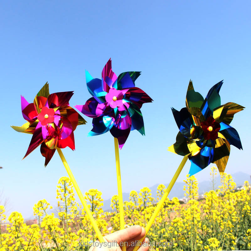 cheaper  Garden Lawn Party Decor Plastic Windmill Pinwheel Wind Spinner Kids Toy