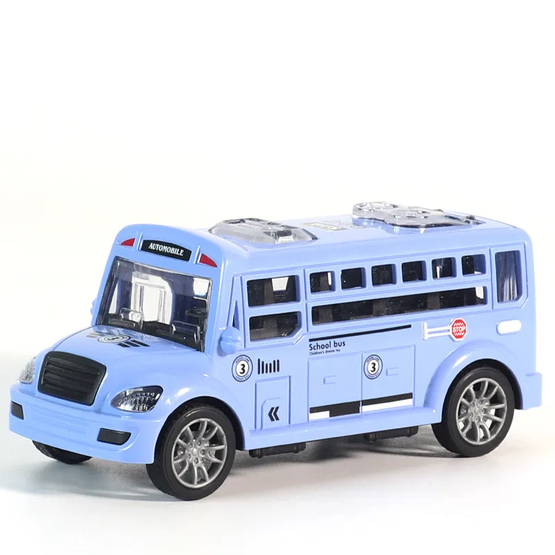 Plastic Toy Truck Friction Powered Musical School Bus Preschool Toy Bus For Kids with Music and Light