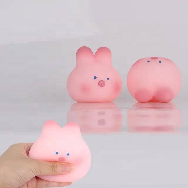 New Design Kawaii Anti Stress Stretchy Animal Squeeze Squishy Flour Ball rabbit Pig Fidget Toy For Kids And Adult