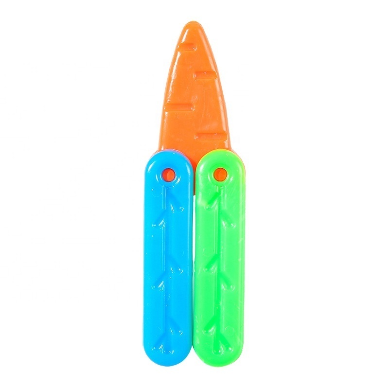 Children's decompression toy mini 3D radish knife Douyin network red retractable butterfly knife boy pressure push card knife