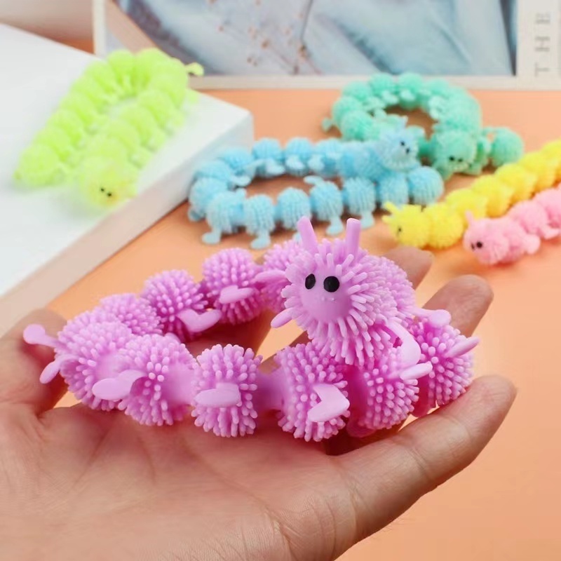 Hot Selling Fidget Toy Set Vent Anti-stress Animal Cute Soft Stretchy String Worm TPR Sensory Stretchy Toys For Kids