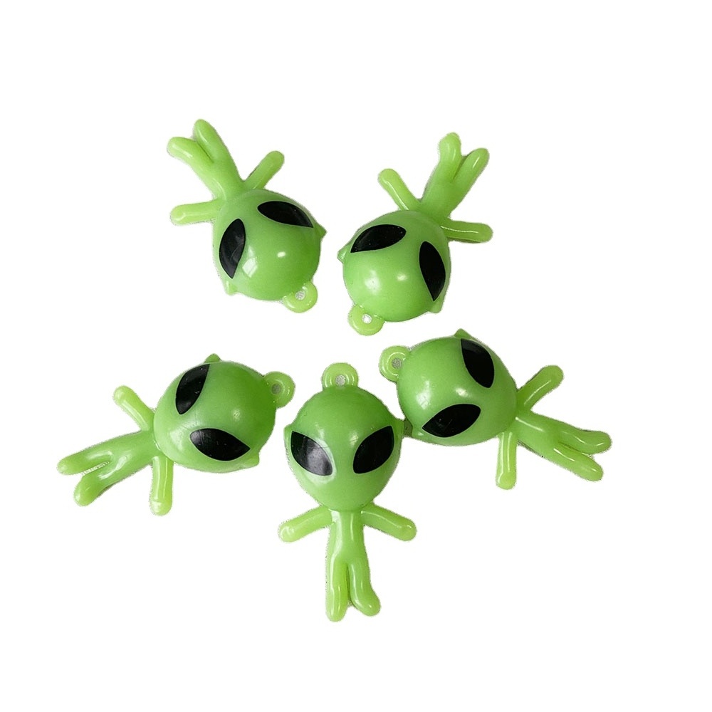 Promotional high quality plastic Glow-in-dark Alien parachute toy for 2 inches capsule