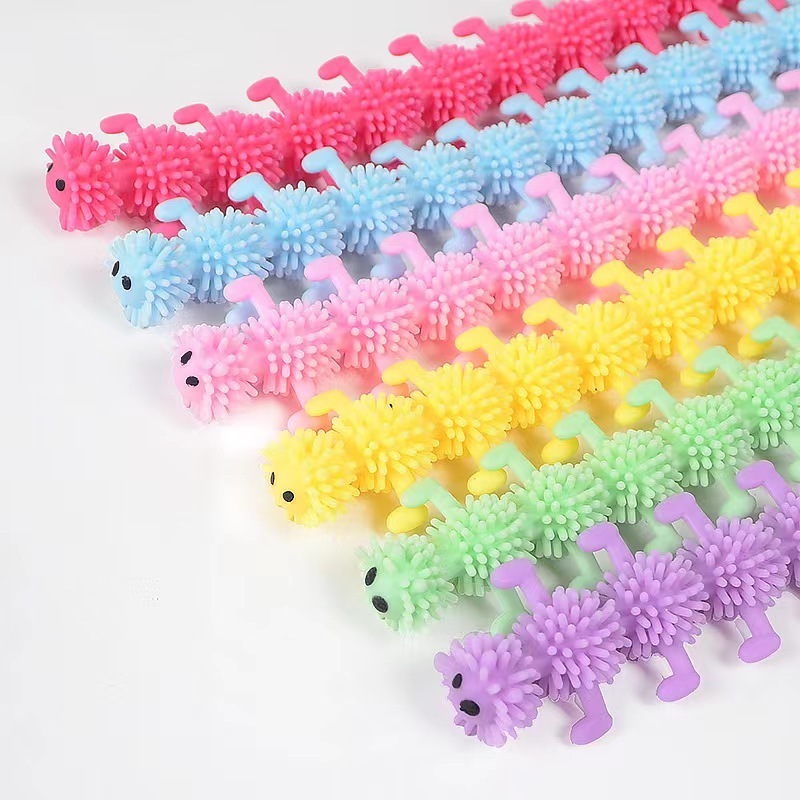 Hot Selling Fidget Toy Set Vent Anti-stress Animal Cute Soft Stretchy String Worm TPR Sensory Stretchy Toys For Kids