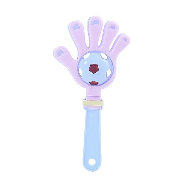 Wholesale plastic cheap musical baby rattle toy shaker rattle football bell in hand clapper plastic hand clappers