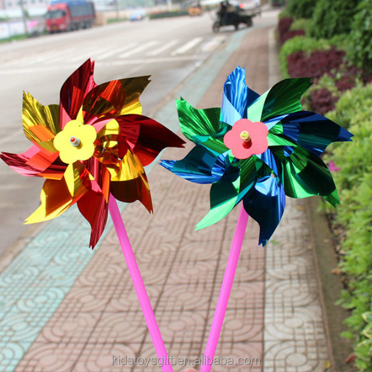 cheaper  Garden Lawn Party Decor Plastic Windmill Pinwheel Wind Spinner Kids Toy