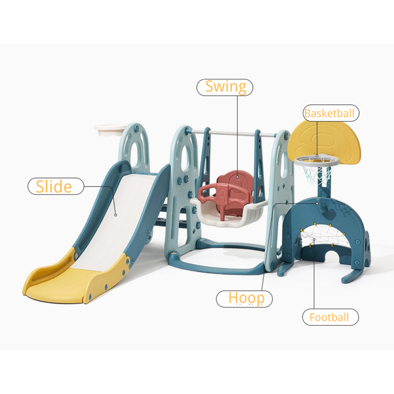 4 In 1 3 In 1 Toddler Combine Multi Playground Child Plastic Baby Swing And Slide Set For Kid