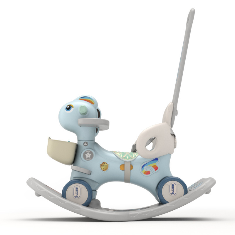 2In1 Lovely Multi Function Baby Kid Animal Rocking Horse Toy Multifunctional Child Unicorn Plastic Rocking Horse With Wheel