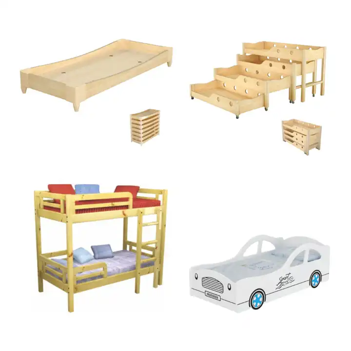 Plastic Sleep Toddler Wooden Daycare Nap Cot Bunk School Furniture Kindergarten Stackable Preschool Kid Wood Bed For Child