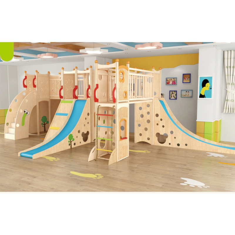 Child Frame Slide Kid Wood Climbing Equipment Wooden Indoor Playground