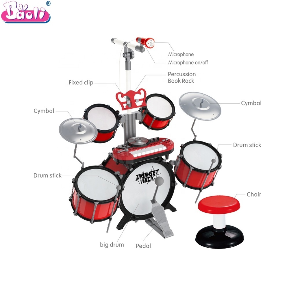 Musical Instrument with Keyboard & Built-in Rhythms and DJ Sounds for Kids and Boys Jazz Drum Set Toy