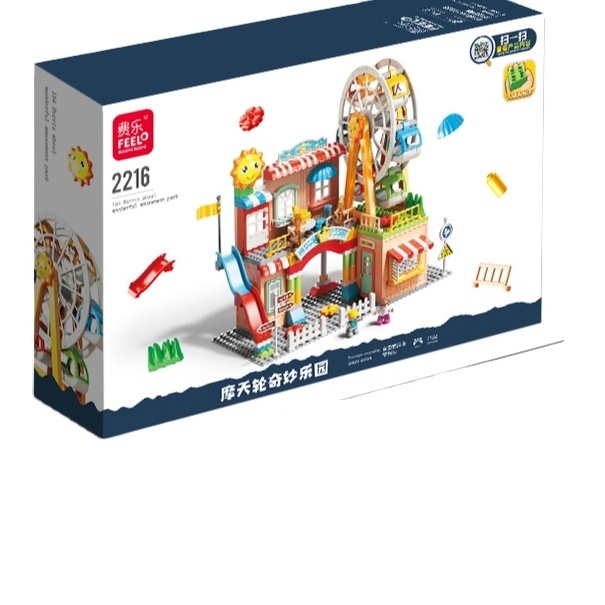 Multi-functional Intelligence 2024 HOT SALE Ferris Wheel And Slide Building Blocks Children Learning Block For Kids