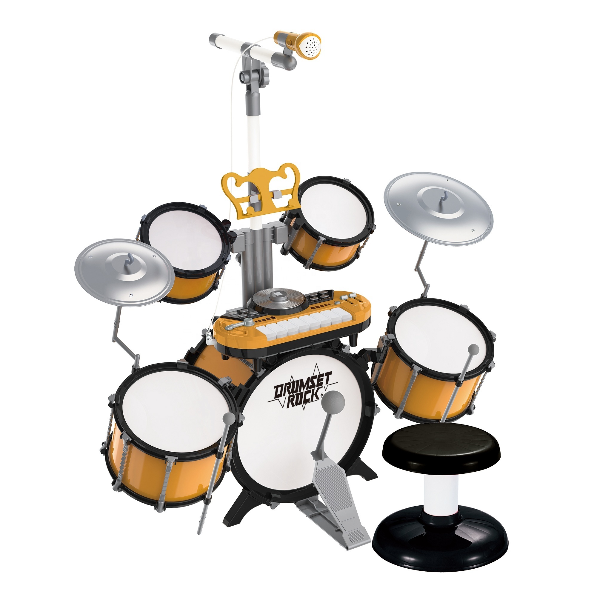 Musical Instrument with Keyboard & Built-in Rhythms and DJ Sounds for Kids and Boys Jazz Drum Set Toy