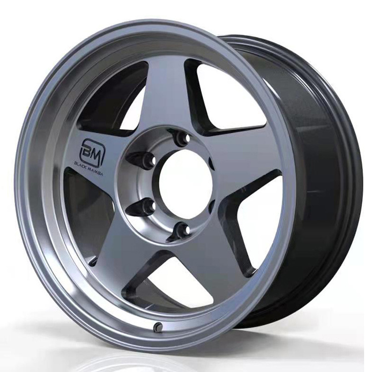 Hot selling 17 inch 6*139.7 deep dish five spoke casting alloy wheels rims