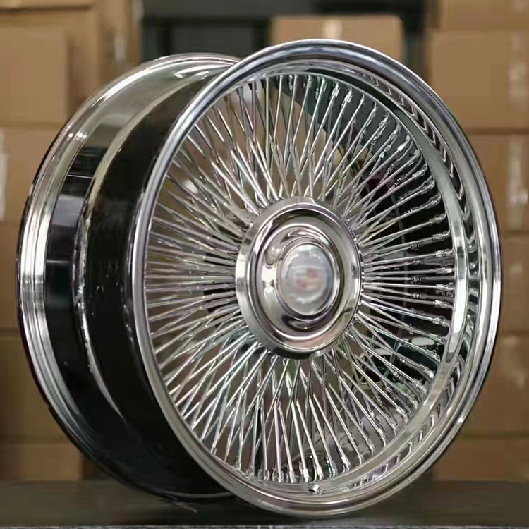 Hot selling gold chrome rim 100 spoke wire wheels for cars