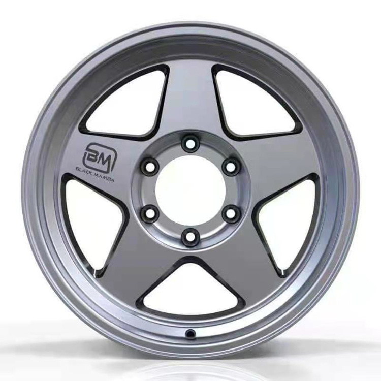 Hot selling 17 inch 6*139.7 deep dish five spoke casting alloy wheels rims