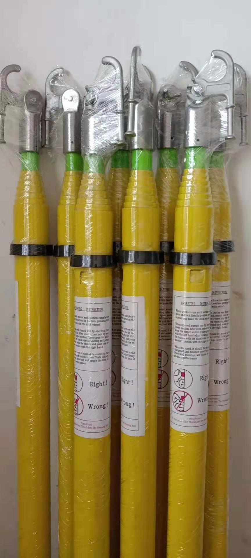 Hot Stick Label Telescopic stick Fiberglass electrical Hot Sticks button to adjust ...