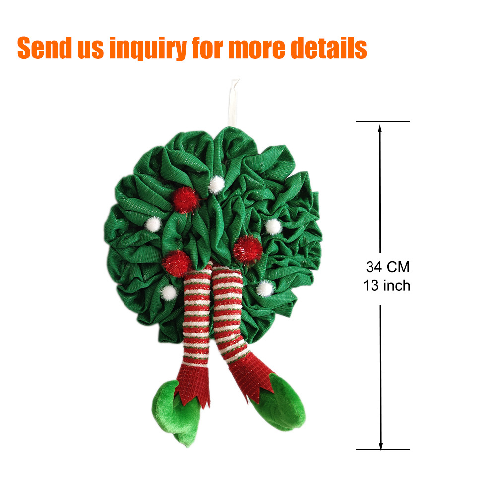 factory direct santa elf hanging ornament christmas elf pose leg hanging wreath christmas decoration