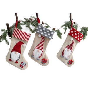 factory holiday decoration supply christmas gnome hanging socks xmas ornament gonk decoracion navidad gift christmas stocking