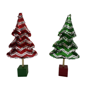 fabric tree item table decoration shiny stuffed christmas tree xmas season gift supply