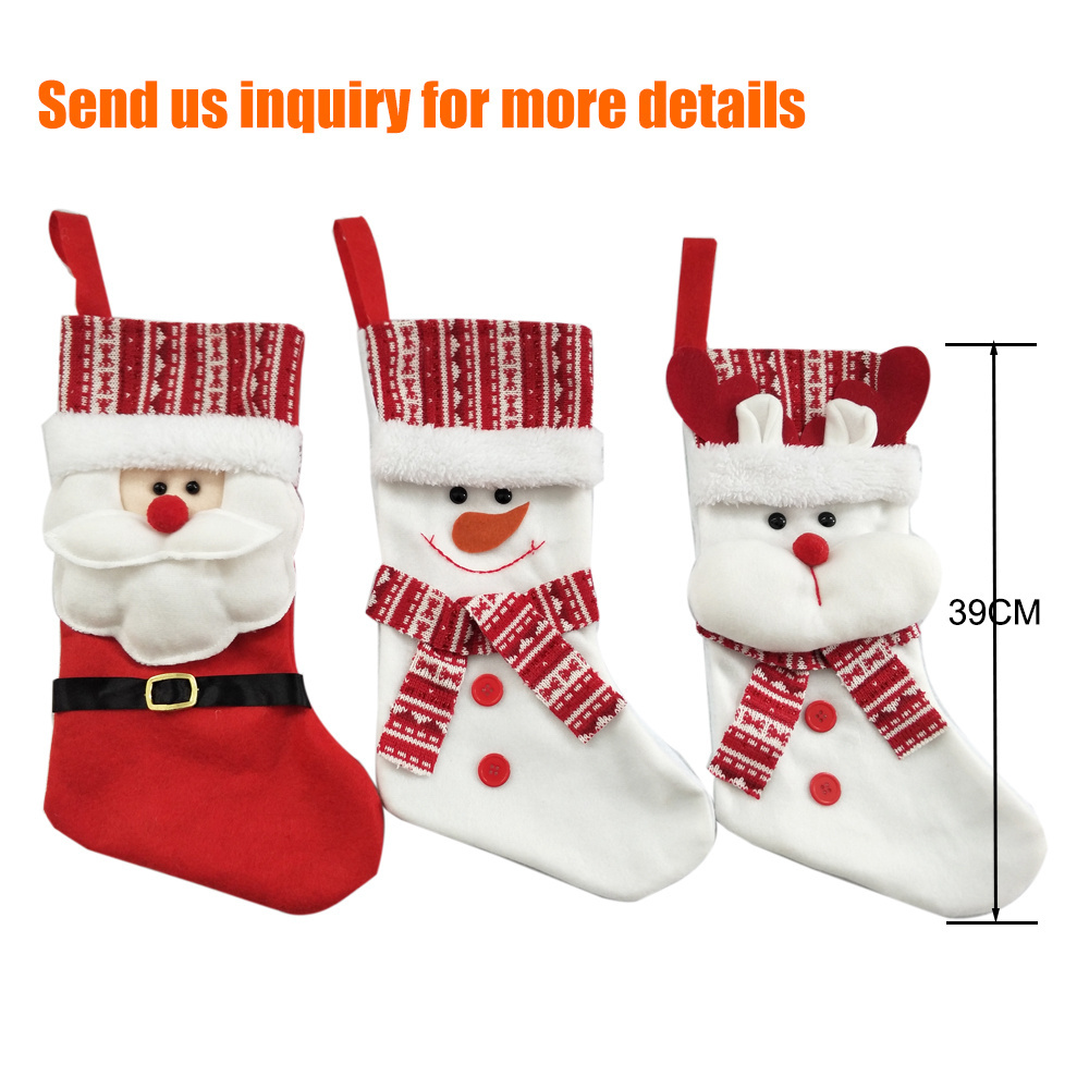 christmas stocking packaging felt hanging stocking christmas day decoration nonwoven xmas treat bag sock bag