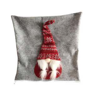 2022 christmas decoration supplies xmas home decoration plush gnome handmade fabric long beard santa gnome cushion