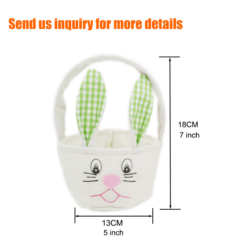 wholesale holiday gift bag rabbit handbag storage easter egg basket with handle for easter decoration