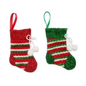 glitter christmas eve tree hanging ornaments christmas festival stocking christmas socks for kids factory custom design