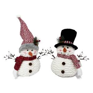 factory direct supply farmhouse Christmas gift idea fabric Christmas inflatable snowman doll ornament