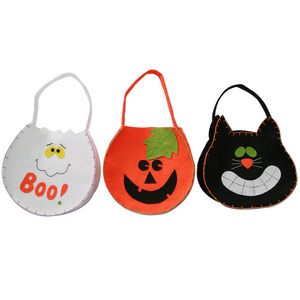 halloween felt pumpkin ghost black cat bag trick or treat candy bag