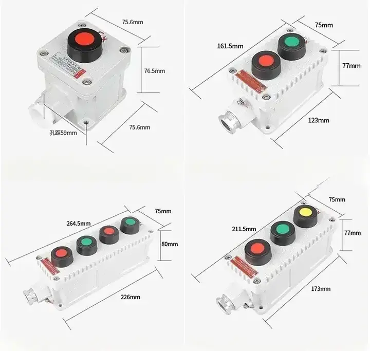 Kinhery Explosion Proof Button Flame-Proof Push Button Explosion Proof Emergency Stop Switch