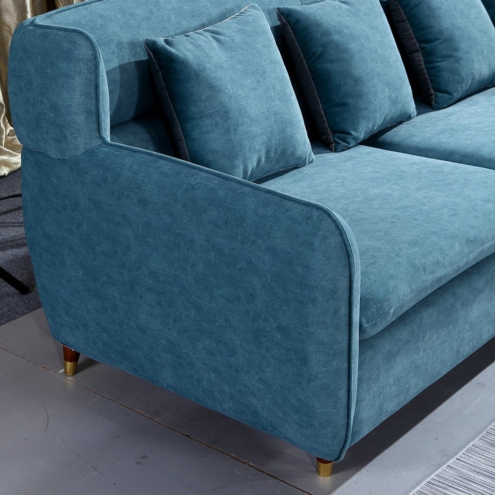 Blue color 12 3 seater modern couch living room fabric sofa